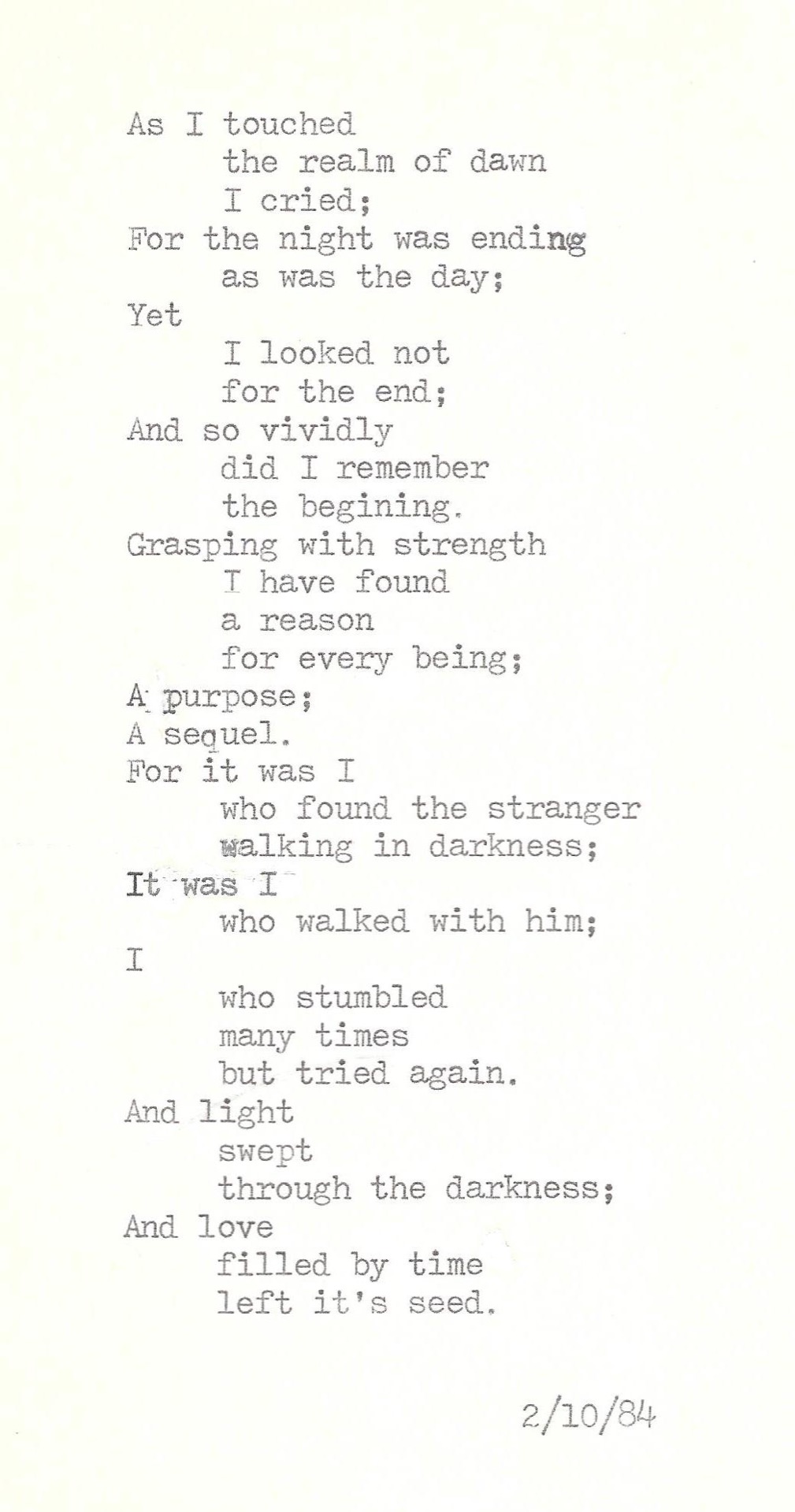 Original typed work.