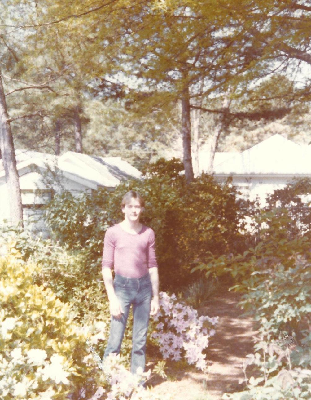 James in his garden.